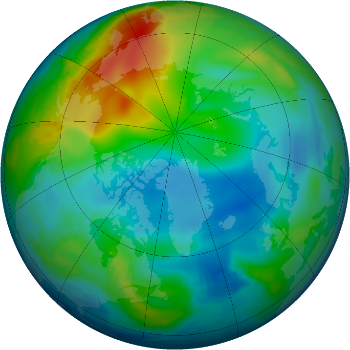 Arctic ozone map for 03 December 1997
